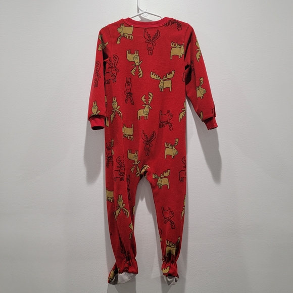 Oshkosh Red One Piece Pajamas Sz 12M - Picture 3 of 4